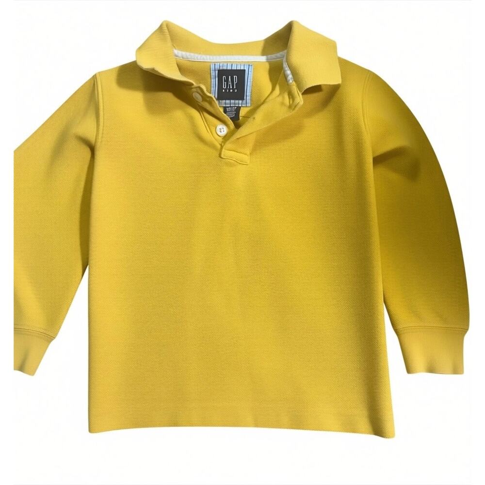 Gap Kids Polo Shirt Size XS 4-5 Yellow Gold Long Sleeve Top